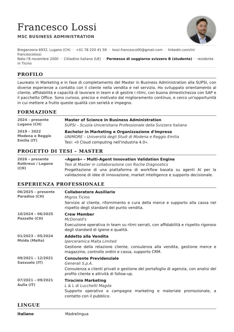 CV Francesco Lossi